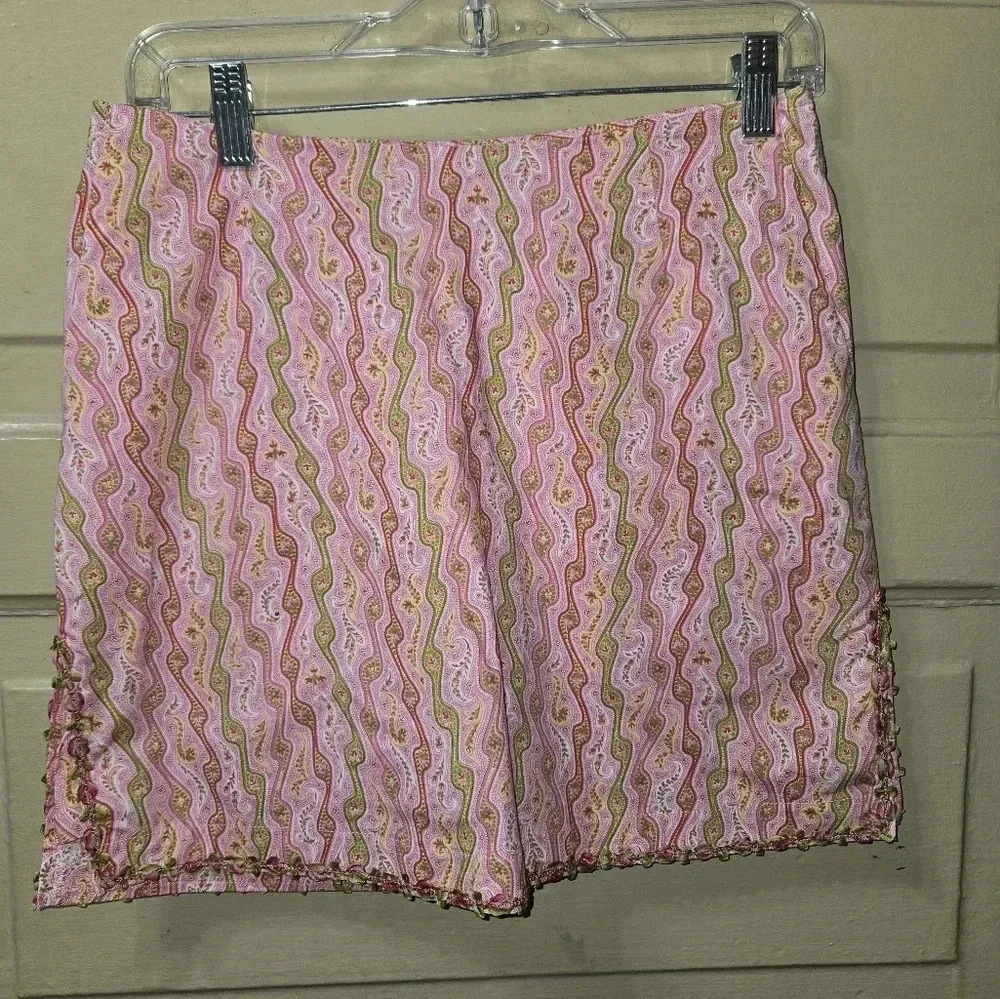 Golftini Pink Green Paisley Golf Mini Skort NWOT